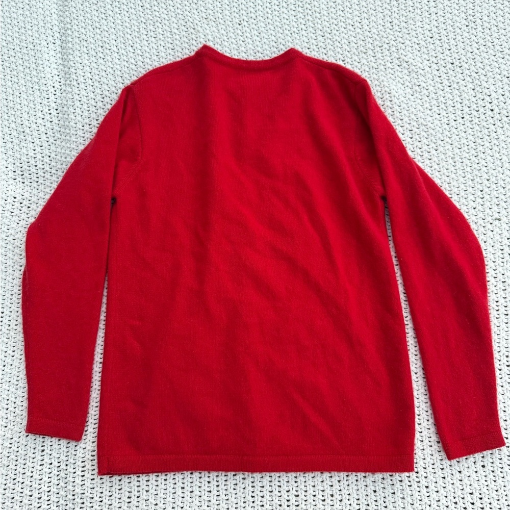 Saks Fifth Avenue 100% Cashmere Vintage Red Cardigan with Gold Buttons Size S - Picture 5 of 5
